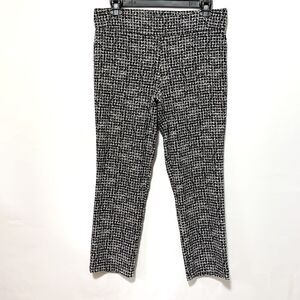Dalia Size 14 Black White Textured Drawstring Pull On Pants Work Casual